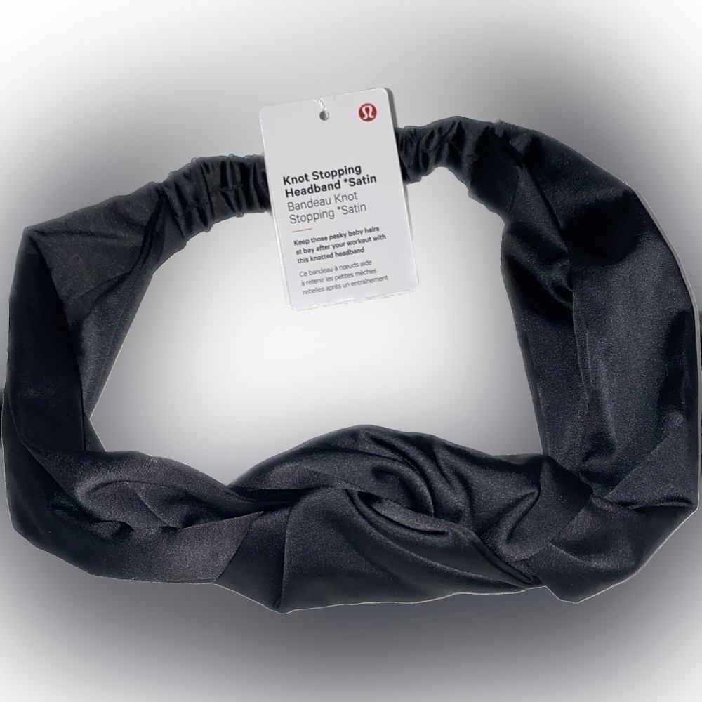Lululemon Black Knot Stopping Headbands Satin - Picture 1 of 2
